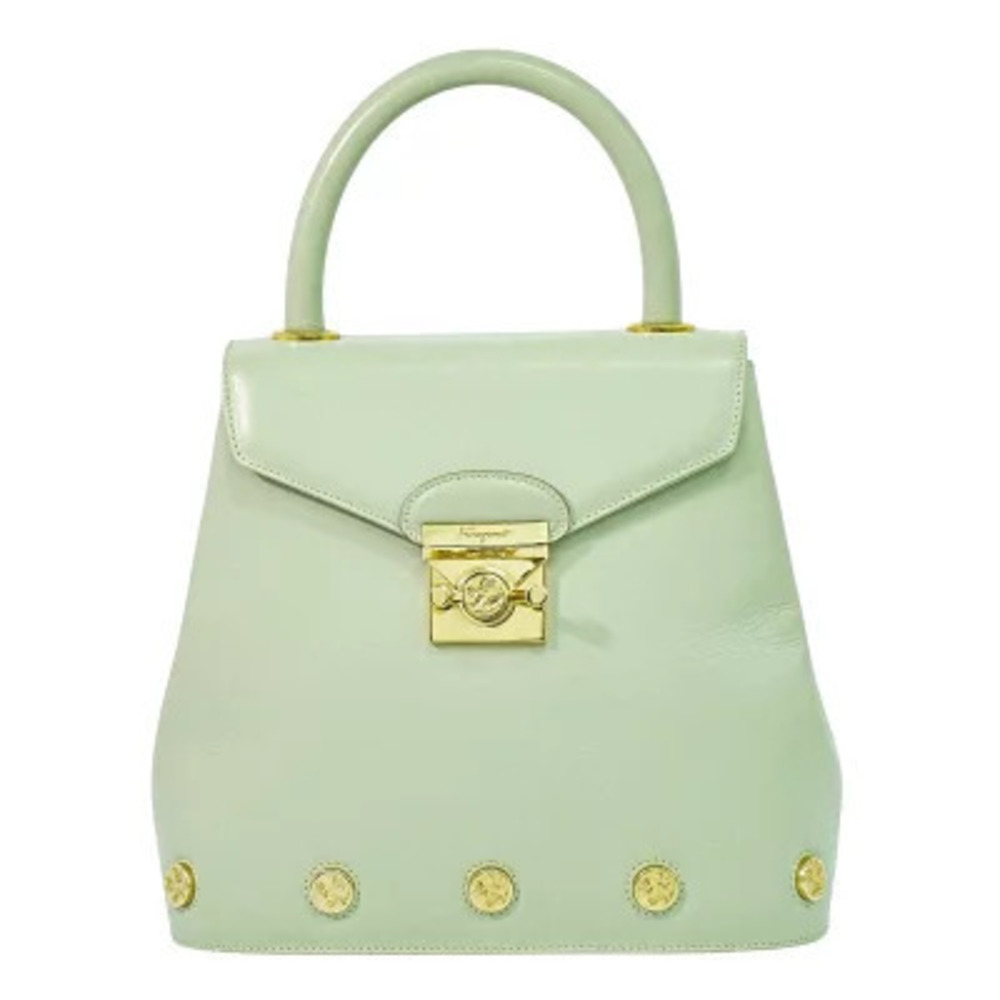Salvatore Ferragamo Gancini Leather 2Way Shoulder Bag Green